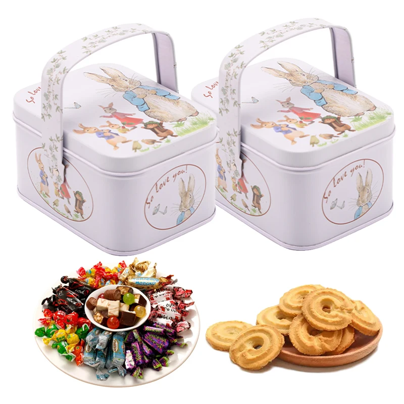 Food Snacks For Baby Shower - Vintage Tavşan kurabiye kavanozu Saplı Teneke
