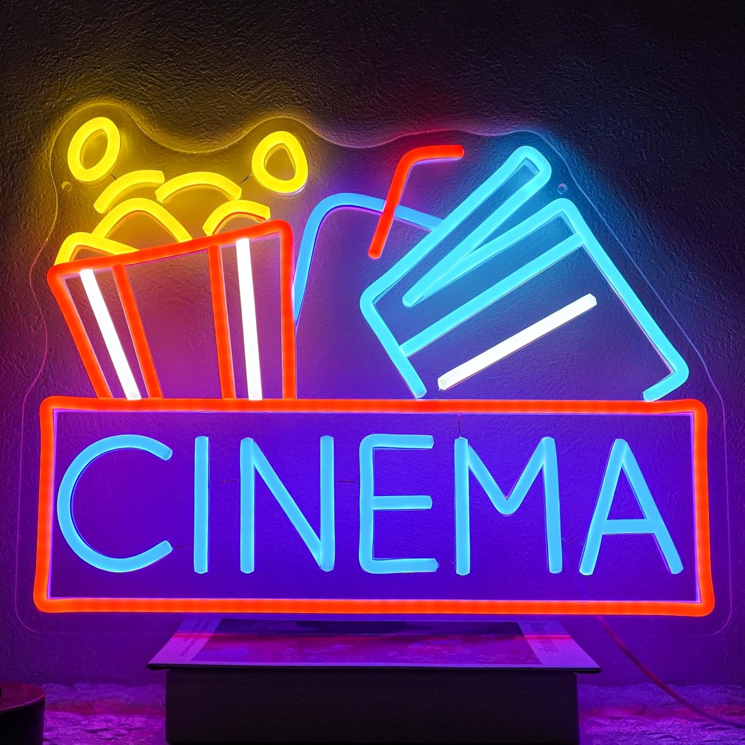 Snacks Food Video - Popcorn Neon Tabelası Kısılabilir Yiyecek LED