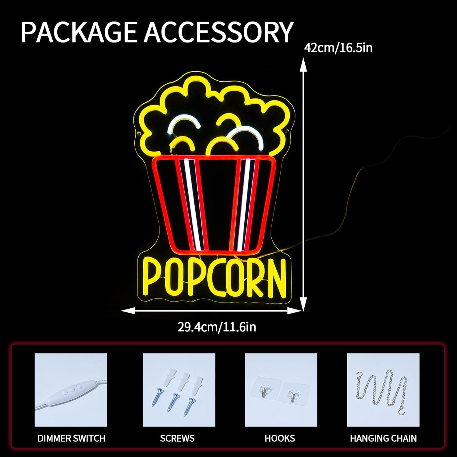 Popcorn Neon Tabelası Kısılabi - Snacks Food Video incelemesi ve fiyatı