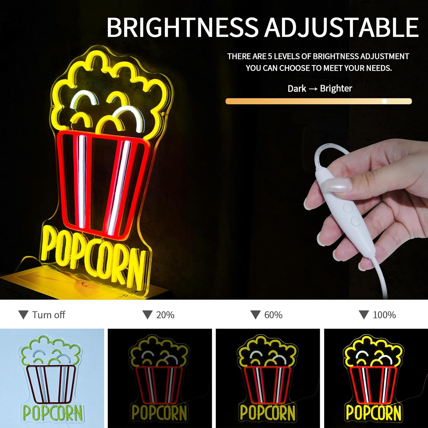 Popcorn Neon Tabelası Kısılabi - Snacks Food Video incelemesi ve fiyatı