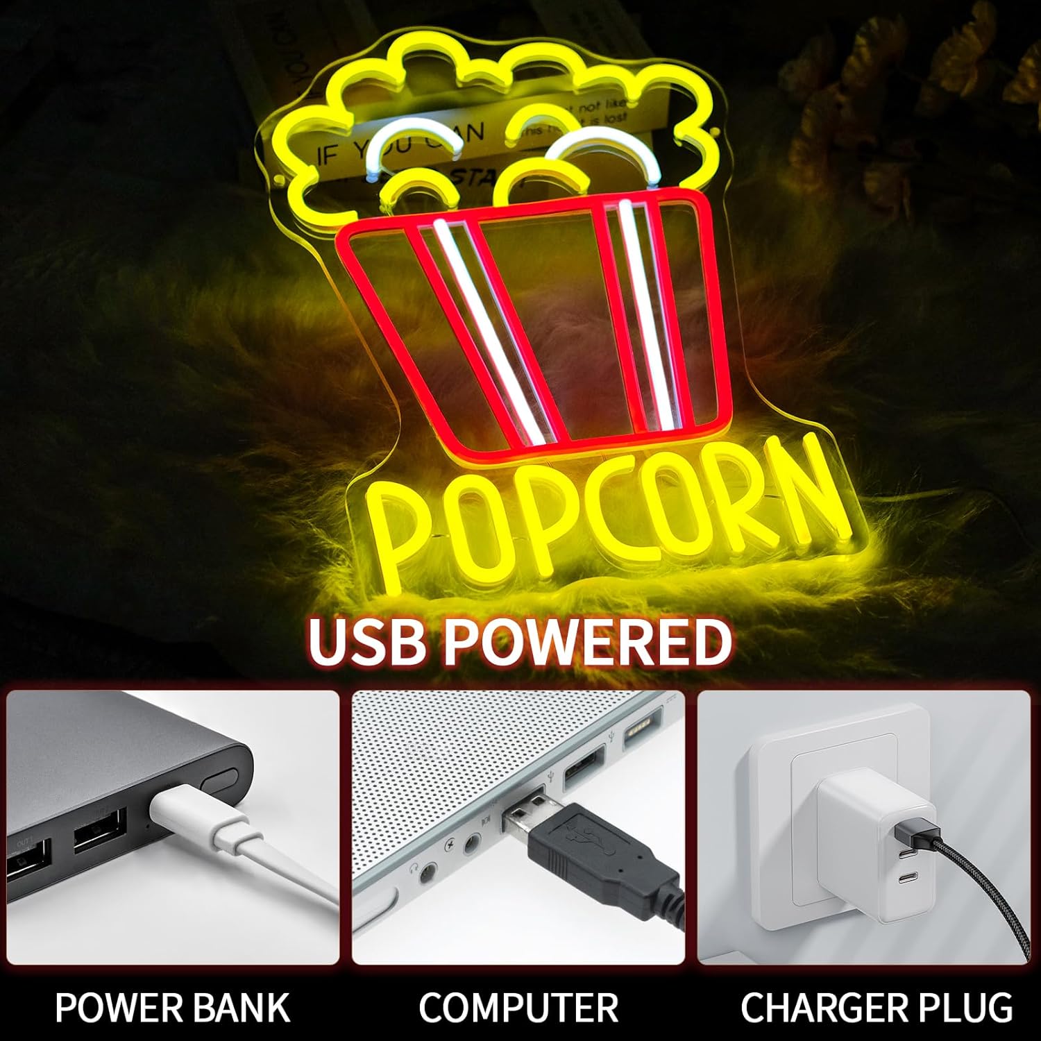 Popcorn Neon Tabelası Kısılabi - Snacks Food Video incelemesi ve fiyatı